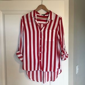 Striped collared button down